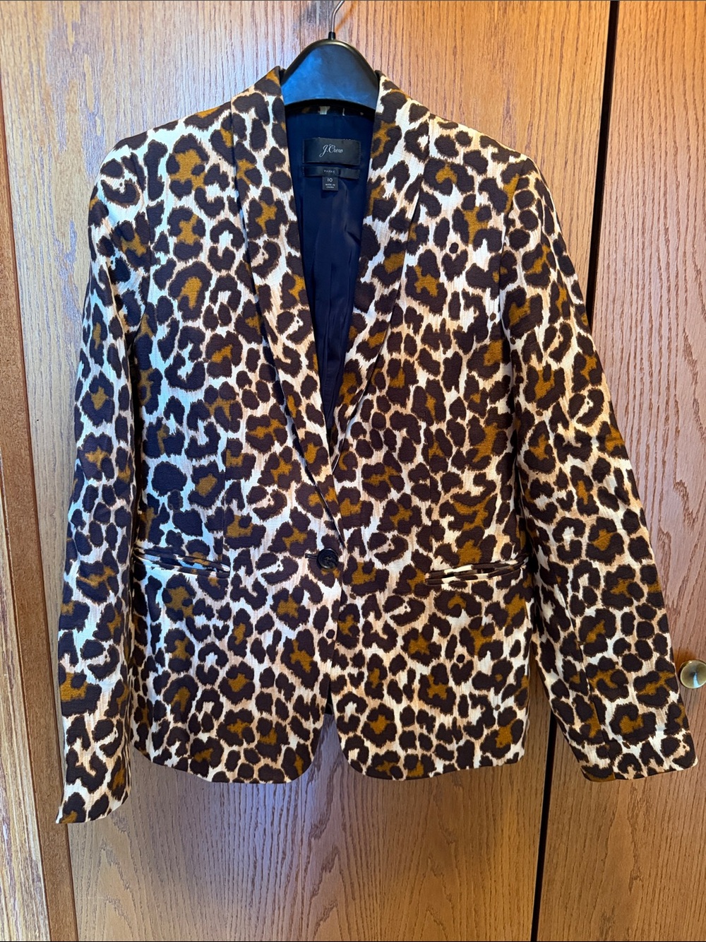 J. Crew Leopard-Print Blazer in Black, Brown, Cream